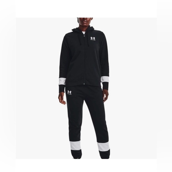 Under Armour Pants - Under Armour Women’s Rival Colorblock Jogger Sweatpants Black/White NWT Small US